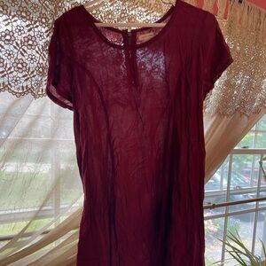 Maroon dress with fringe bottom